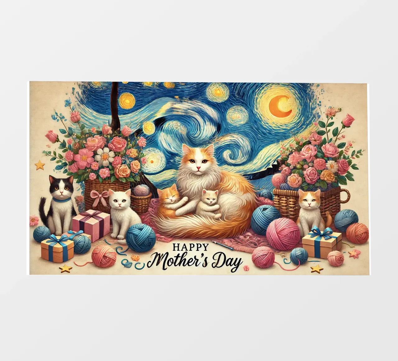 Happy Mother´s Day Kitty Cat Edition pellicola backlit da Vintage Van Gogh