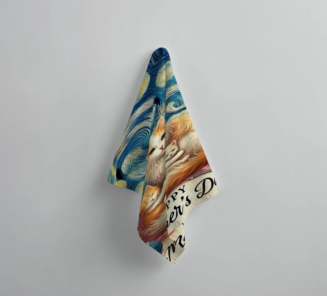 Happy Mother´s Day Kitty Cat Edition asciugamano da bagno da Vintage Van Gogh