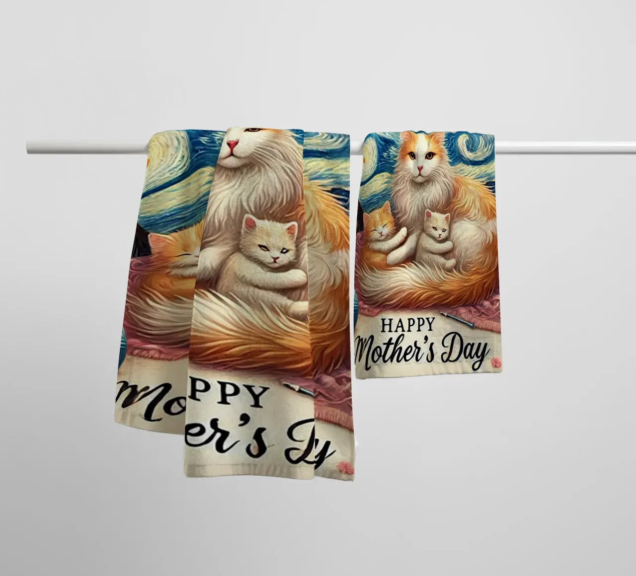 Happy Mother´s Day Kitty Cat Edition asciugamano da bagno da Vintage Van Gogh