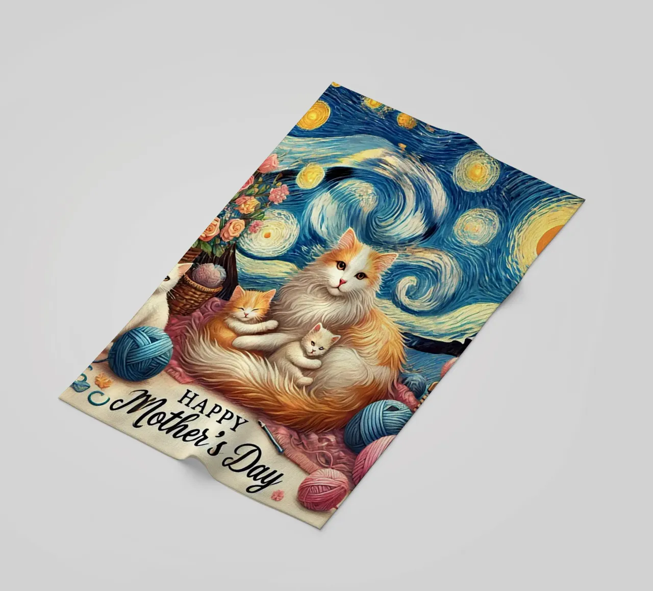 Happy Mother´s Day Kitty Cat Edition telo mare da Vintage Van Gogh