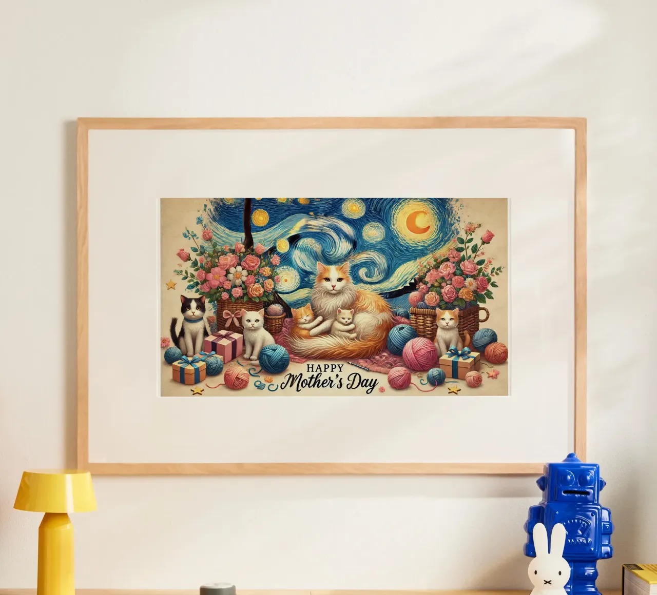 Happy Mother´s Day Kitty Cat Edition carta hahnemühle da Vintage Van Gogh