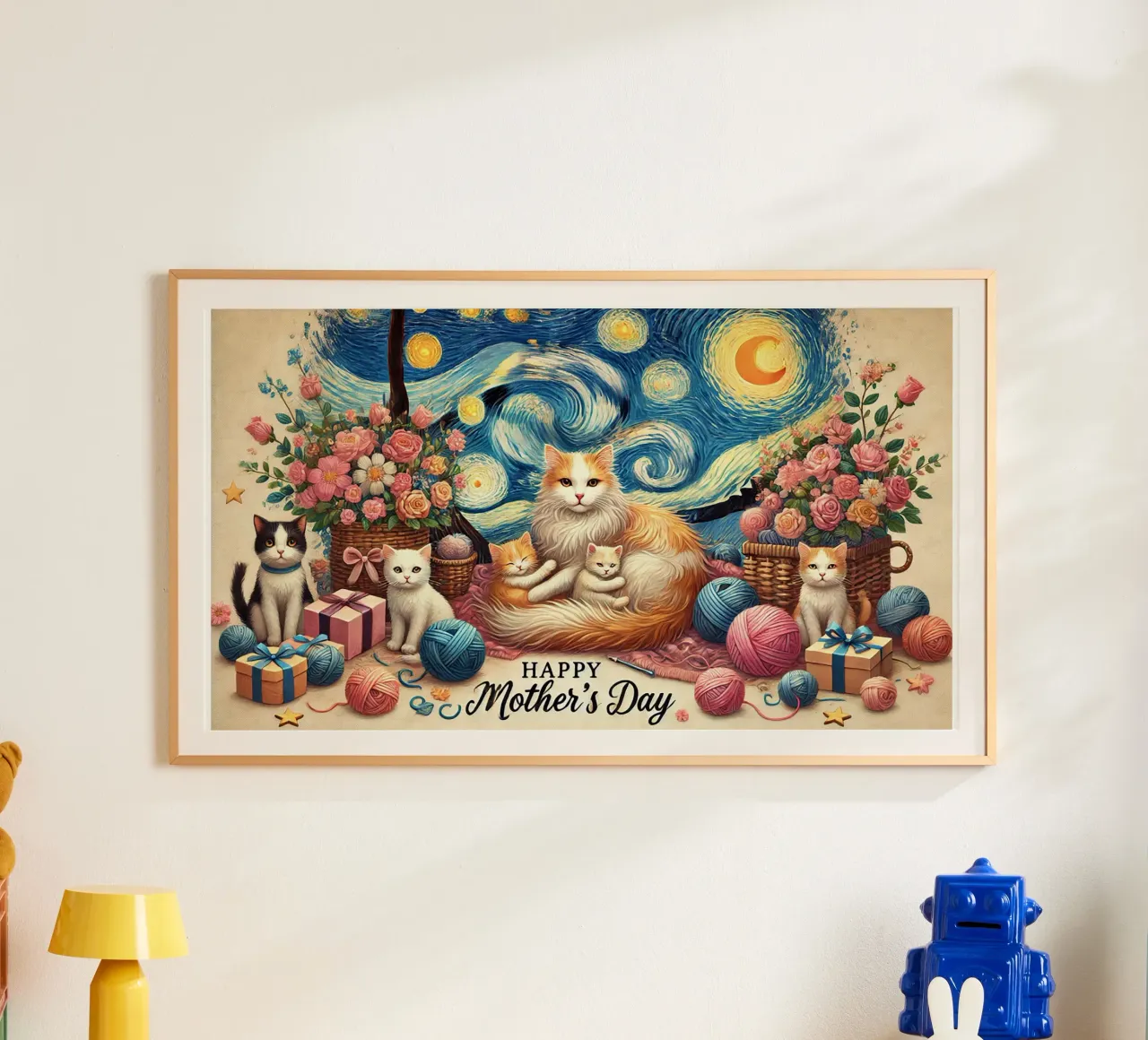 Happy Mother´s Day Kitty Cat Edition carta hahnemühle da Vintage Van Gogh