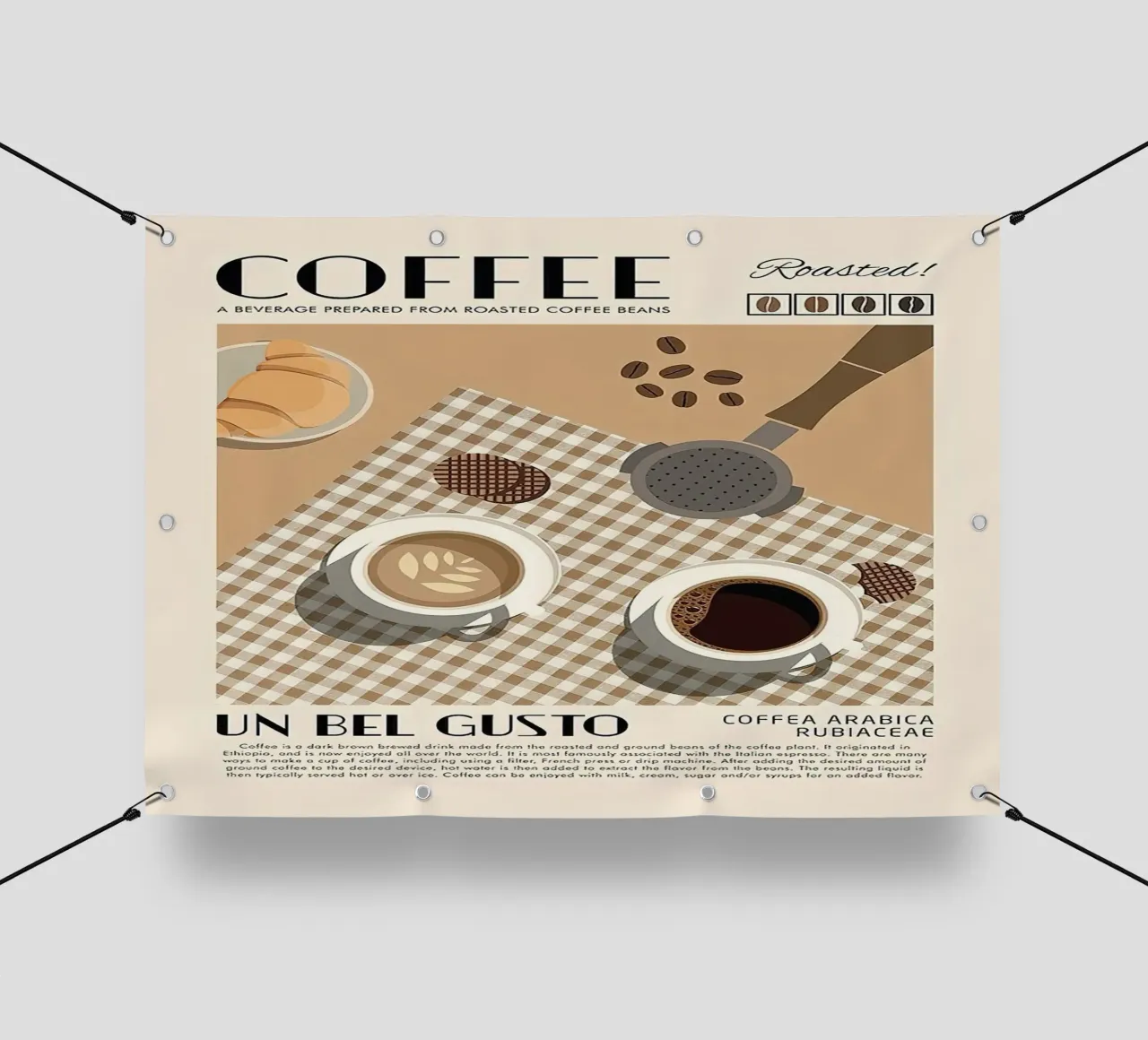 Coffee Un Bel Gusto telo in pvc da Mildred Store
