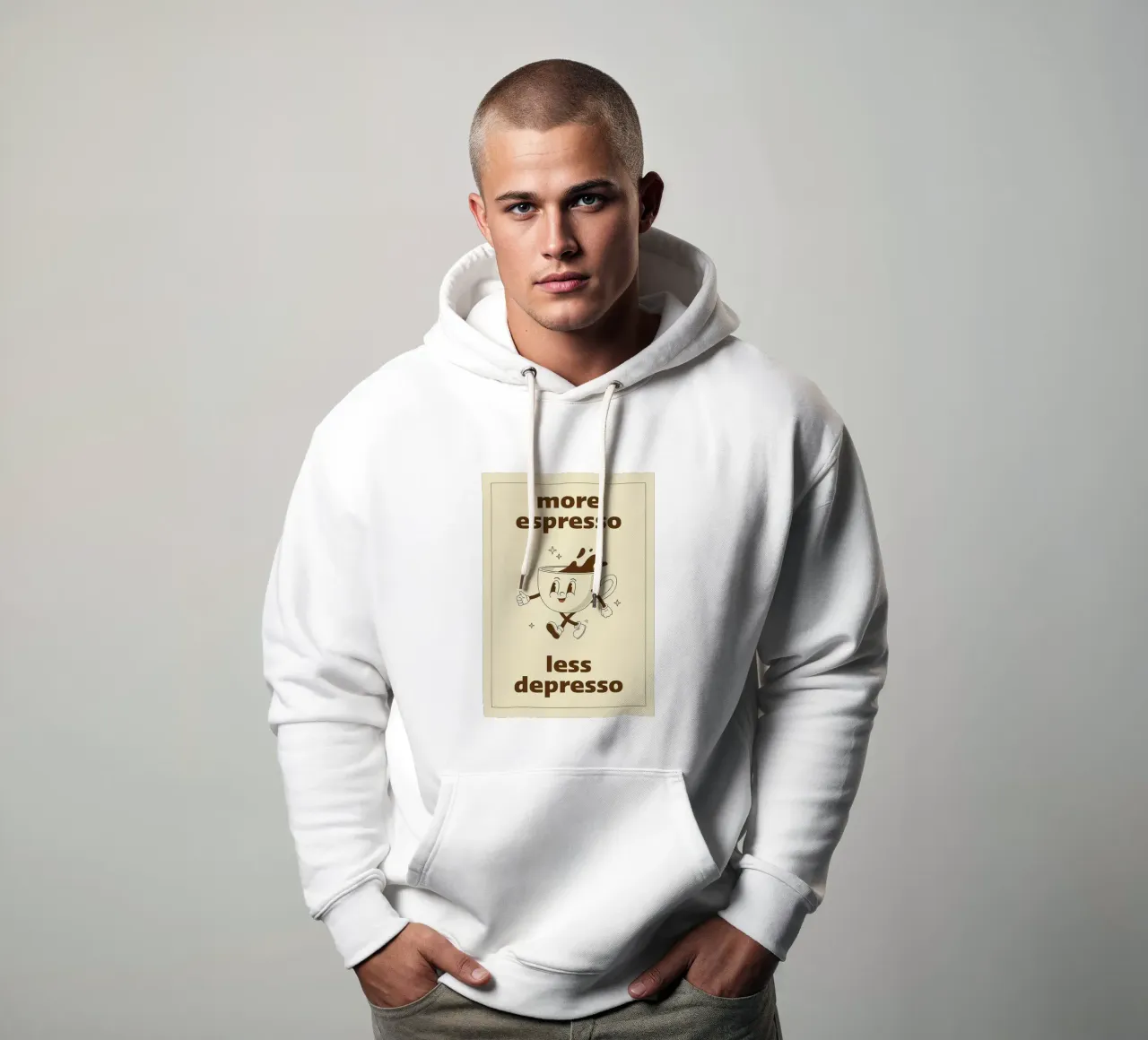 Meer Espresso Minder Depresso hoodie van Mildred Store