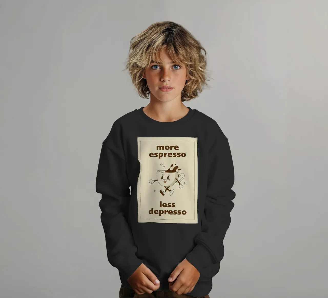 More Espresso Less Depresso felpa bambino da Mildred Store
