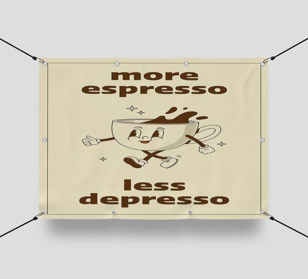 More Espresso Less Depresso telo in pvc da Mildred Store