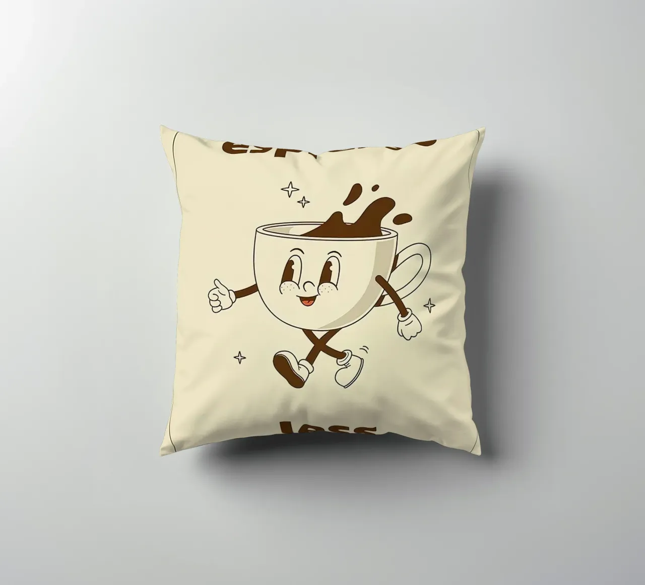 More Espresso Less Depresso decorative cushion by Mildred Store