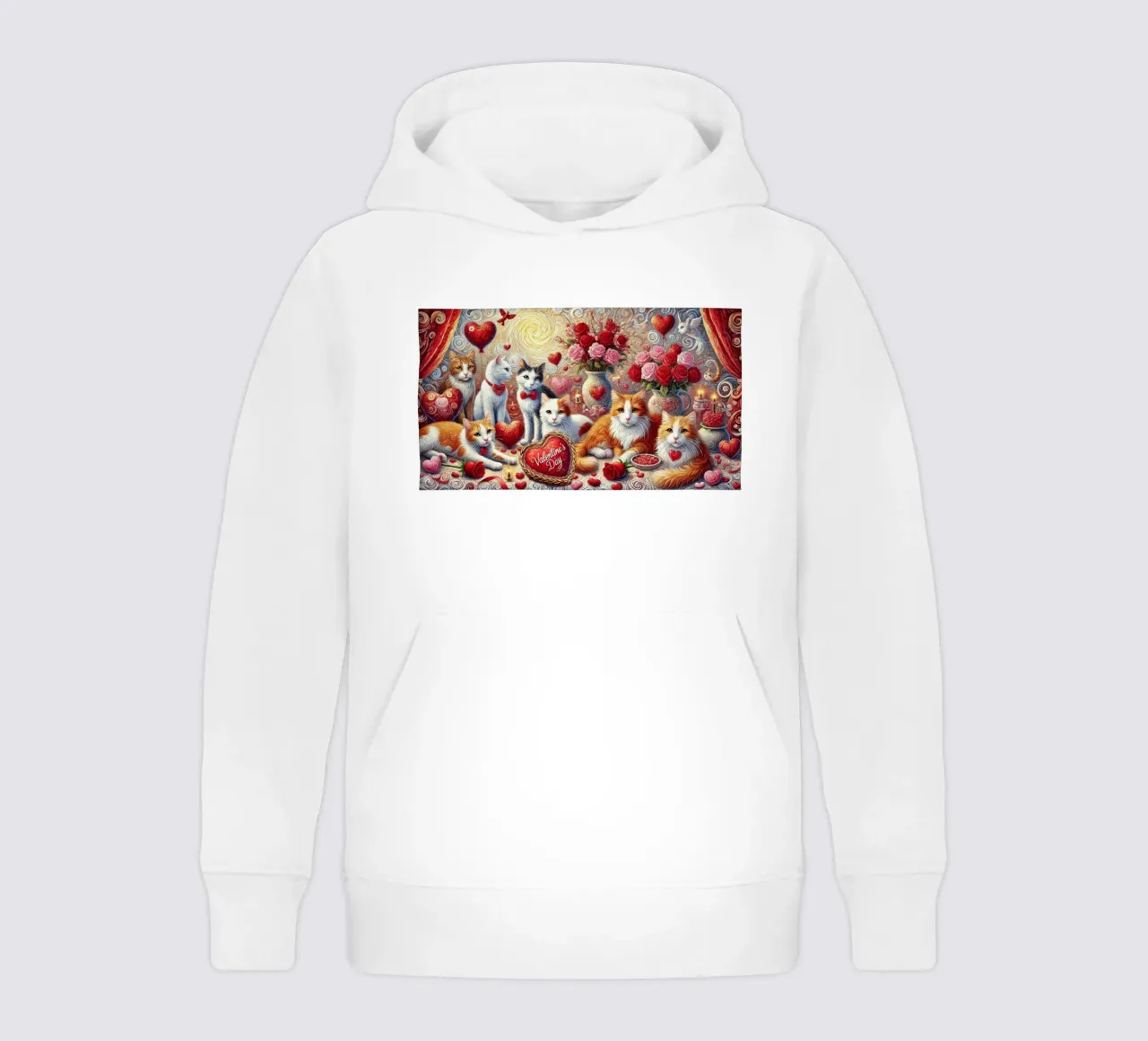 Happy Valentine´s Day Kitty Cat Edition felpa bambino con cappuccio da Vintage Van Gogh