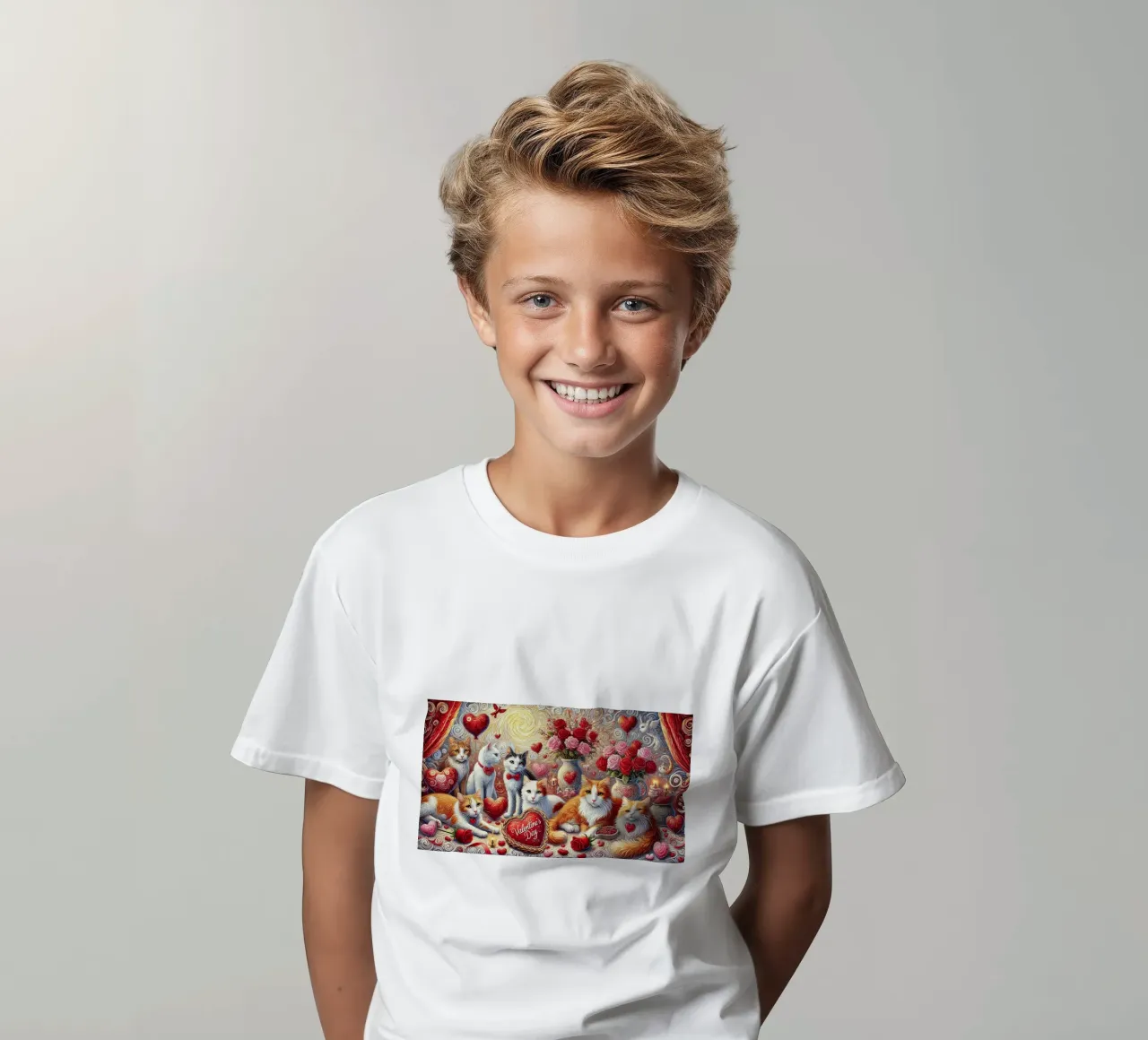 Happy Valentine´s Day Kitty Cat Edition t-shirt bambini da Vintage Van Gogh