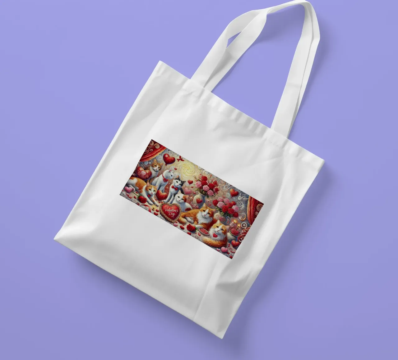 Happy Valentine´s Day Kitty Cat Edition borsa in juta da Vintage Van Gogh