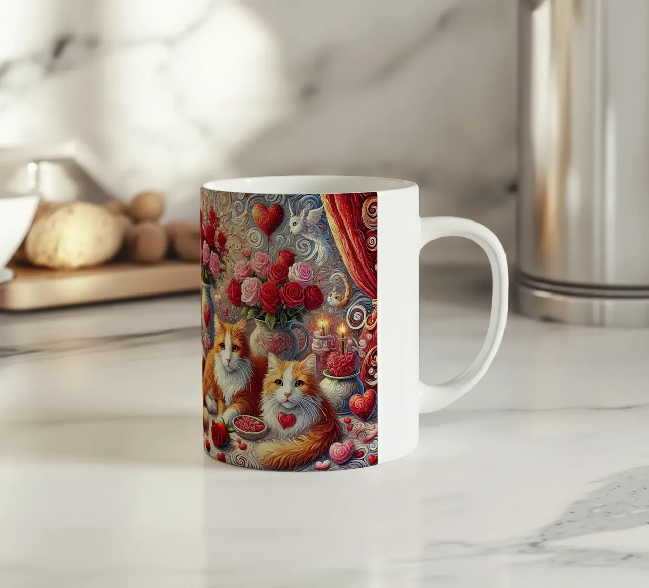 Happy Valentine´s Day Kitty Cat Edition tazza in ceramica da Vintage Van Gogh