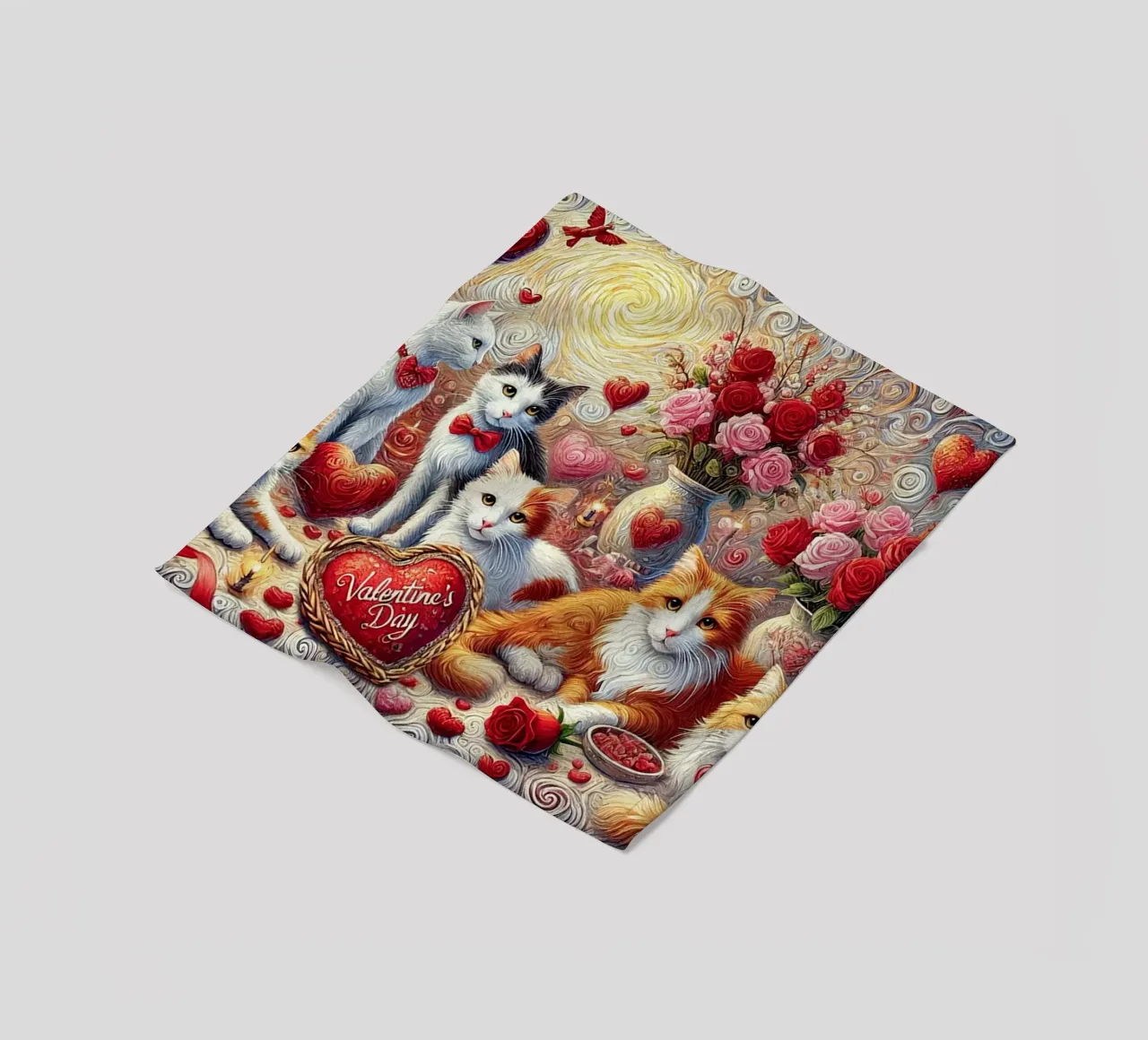 Happy Valentine´s Day Kitty Cat Edition coperta in pile da Vintage Van Gogh