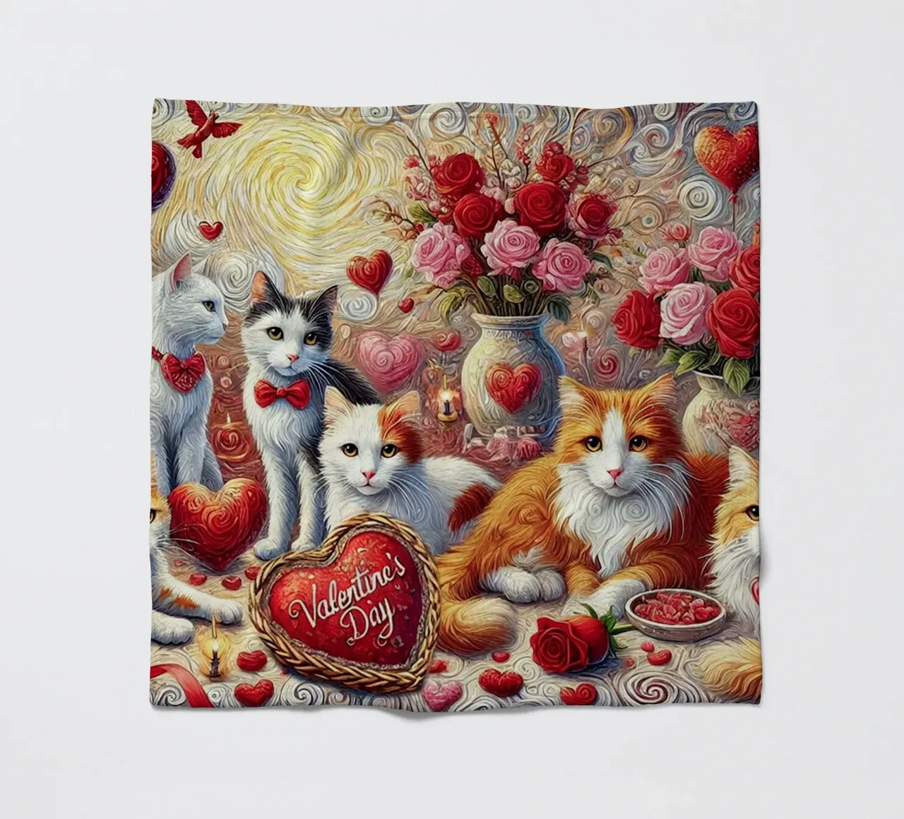 Happy Valentine´s Day Kitty Cat Edition coperta in pile da Vintage Van Gogh