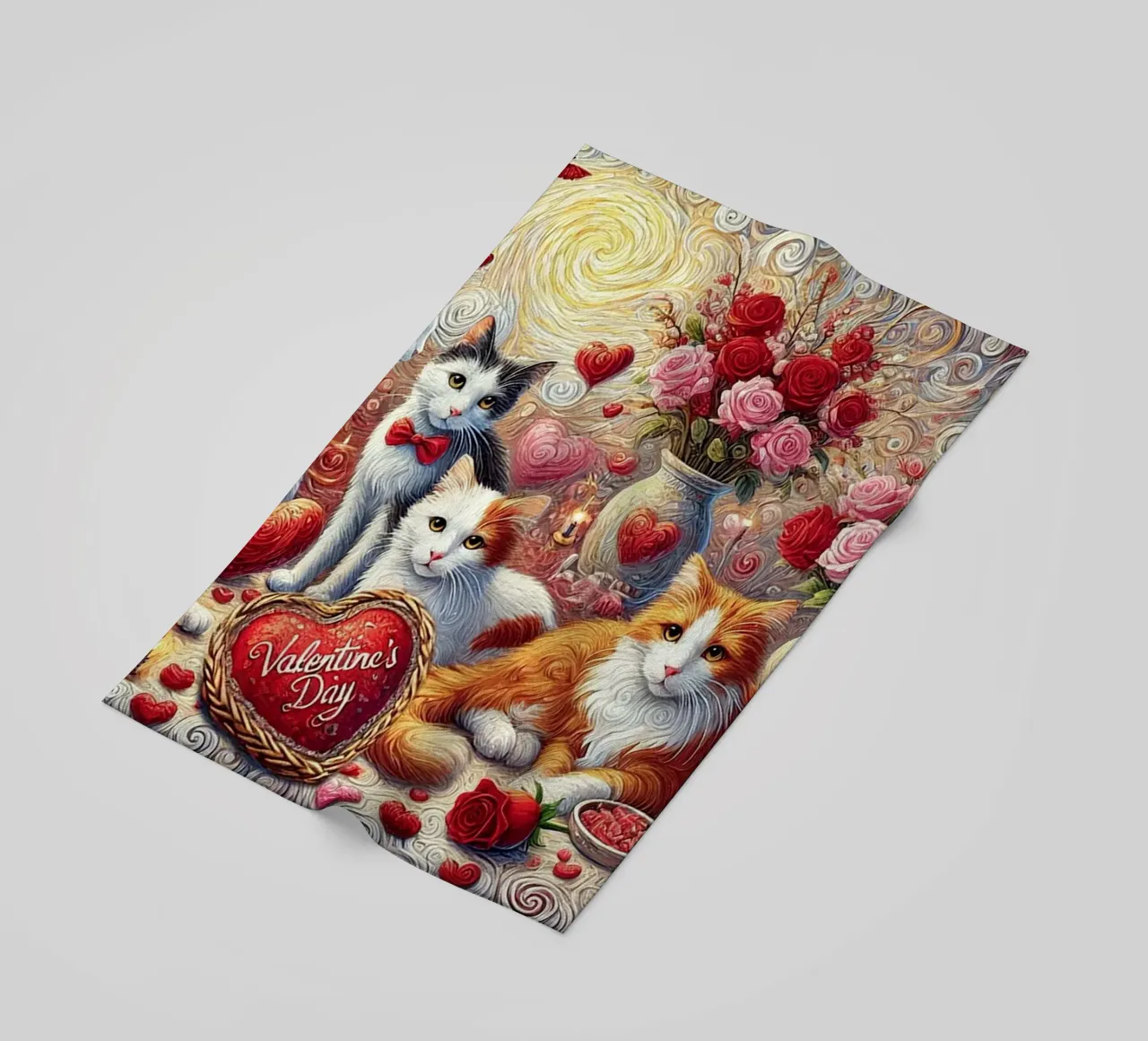 Happy Valentine´s Day Kitty Cat Edition telo mare da Vintage Van Gogh