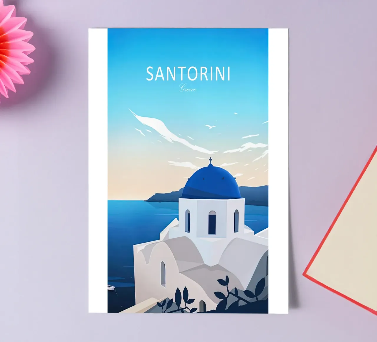 Santorini traditioneller Reisedruck - Griechenland Stickerbogen von Liliestudio