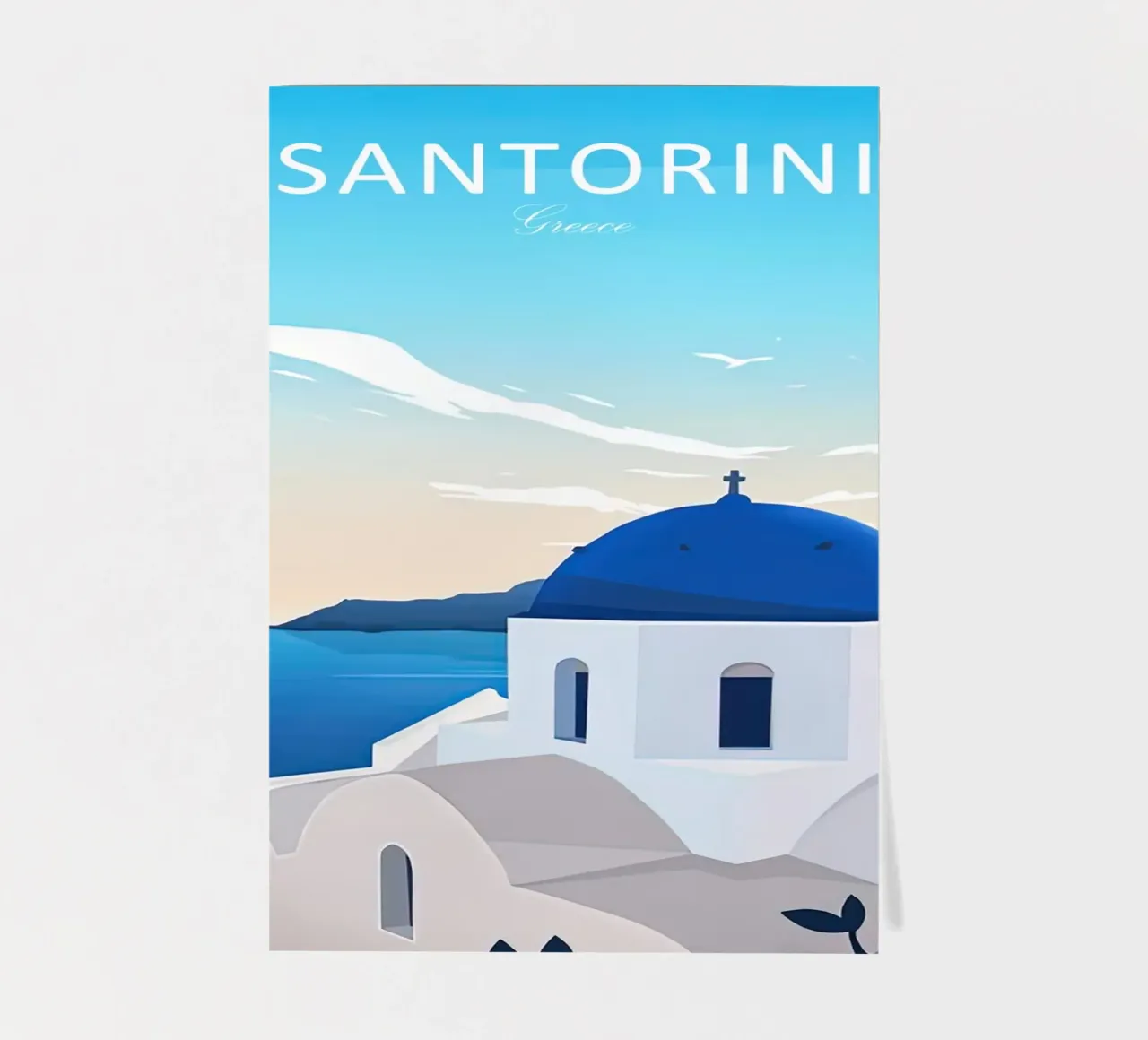 Santorini traditioneller Reisedruck - Griechenland Stickerbogen von Liliestudio