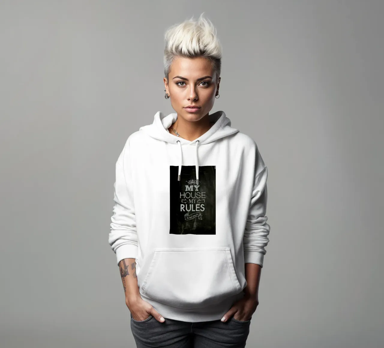 My house, my rules felpa con cappuccio da Rahma Projekt