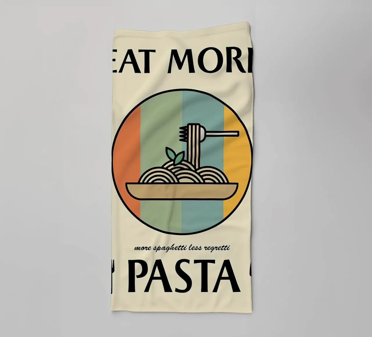 Eet meer pasta badhanddoek van Mildred Store