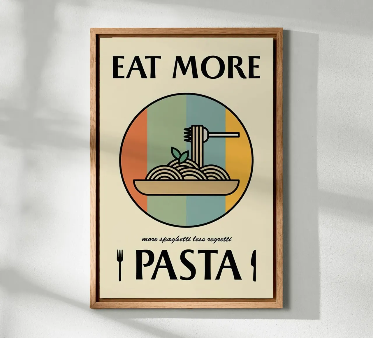 Eet meer pasta canvas van Mildred Store