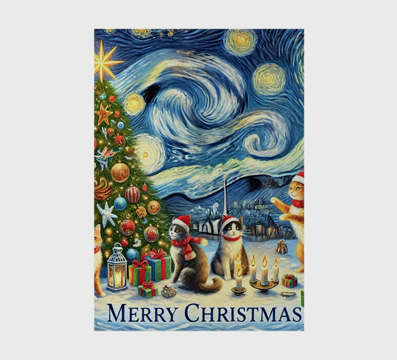 Merry Christmas Kitty Cat Edition diario da Vintage Van Gogh