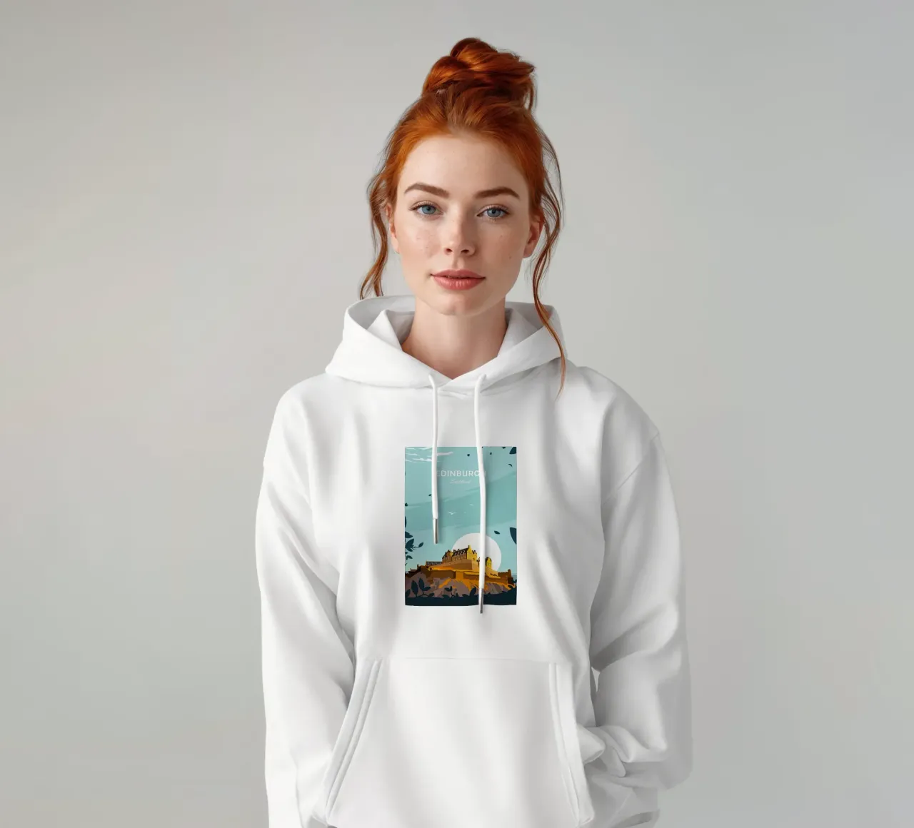 Scozia, manifesto di Edimburgo, castello di Edimburgo felpa con cappuccio da Liliestudio