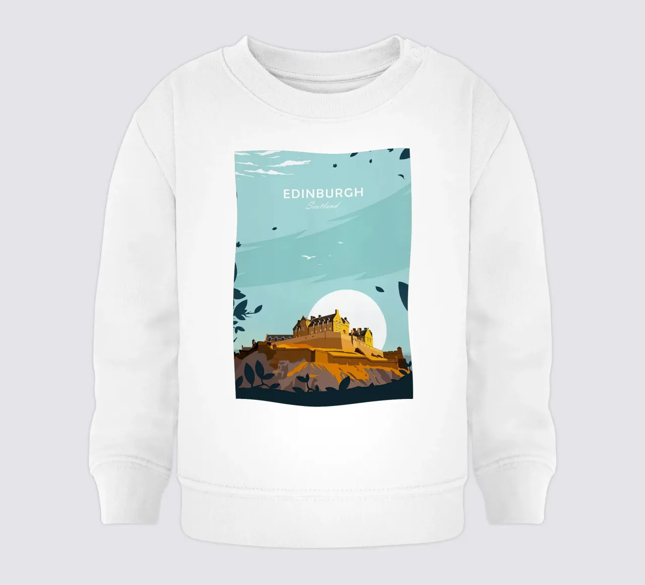 Scozia, manifesto di Edimburgo, castello di Edimburgo felpa neonato da Liliestudio
