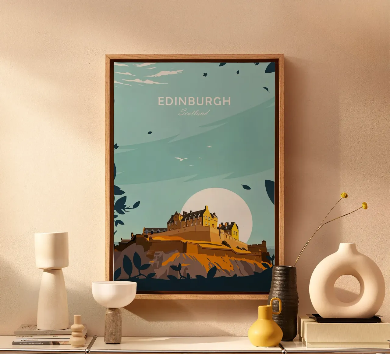 Scotland, Edinburgh poster, Edinburgh castle canvas by Liliestudio