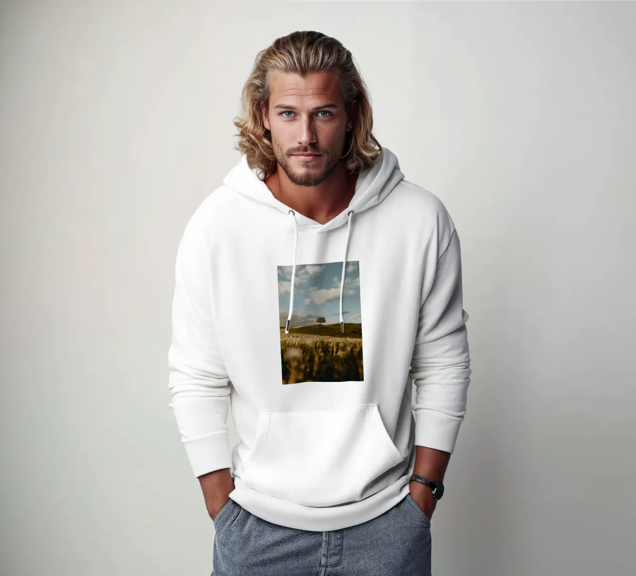 collina degli alberi felpa con cappuccio da Earthly Visions