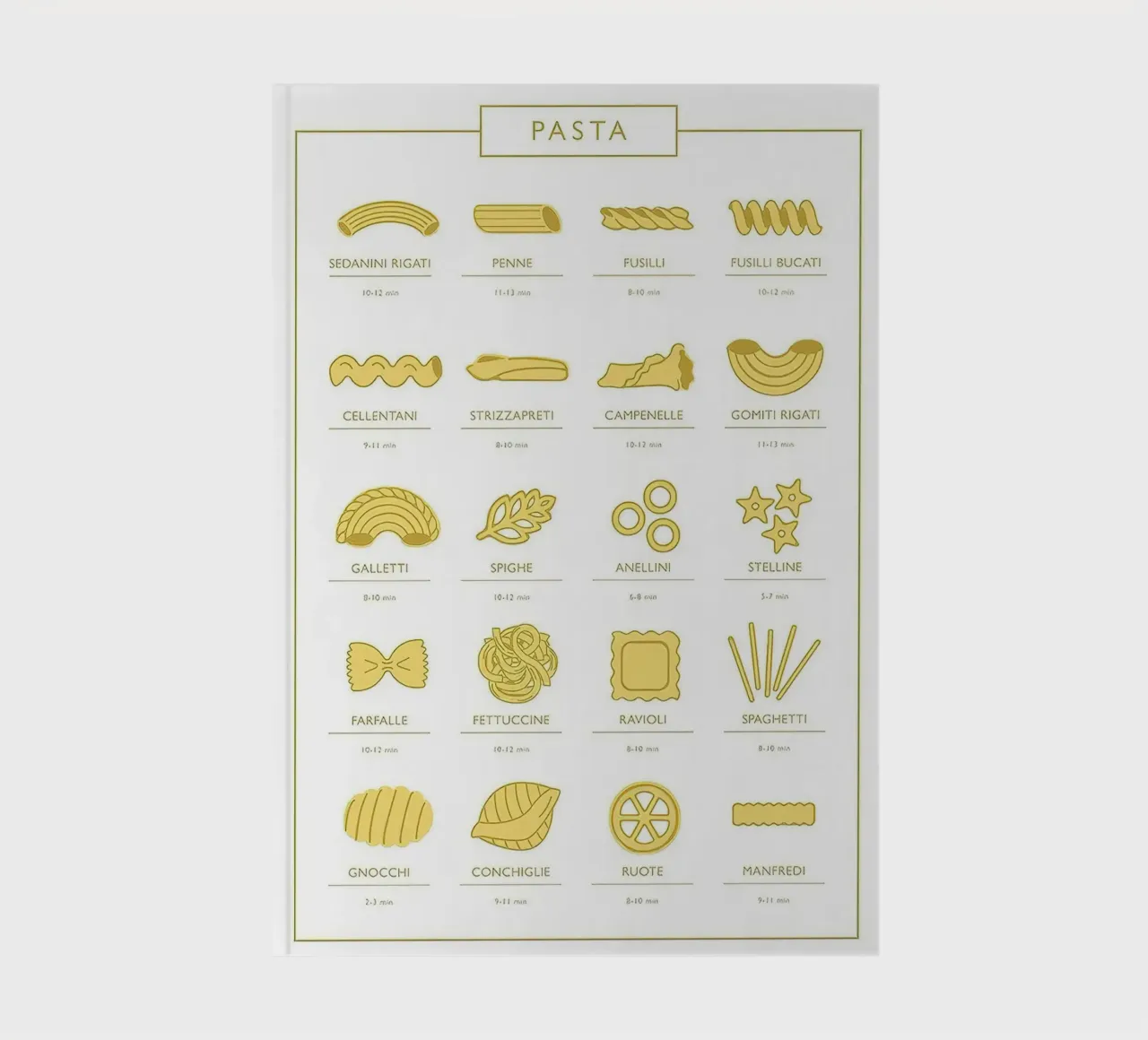 Types of Pasta Guide notebook by Mildred Store