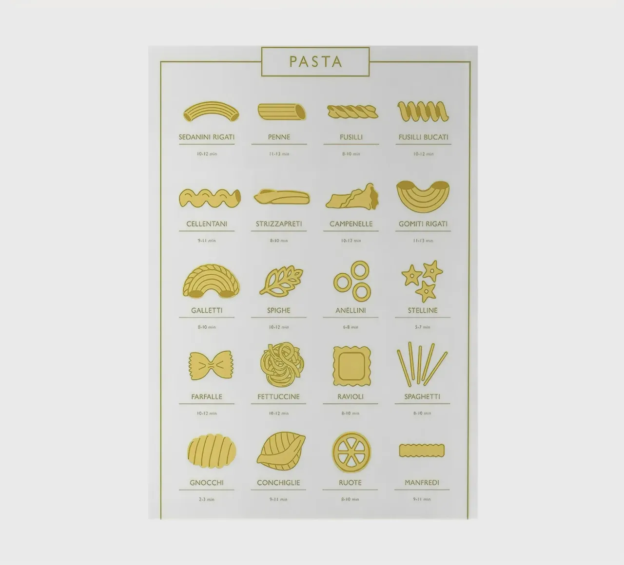 Types of Pasta Guide notebook by Mildred Store