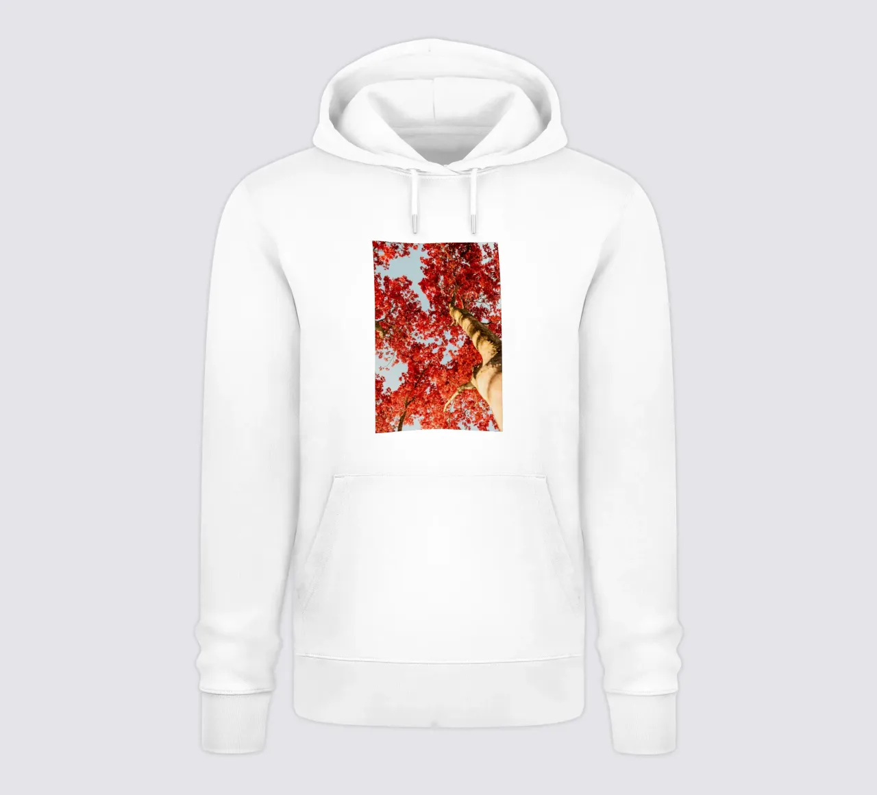 albero foglie rosse felpa con cappuccio da Earthly Visions