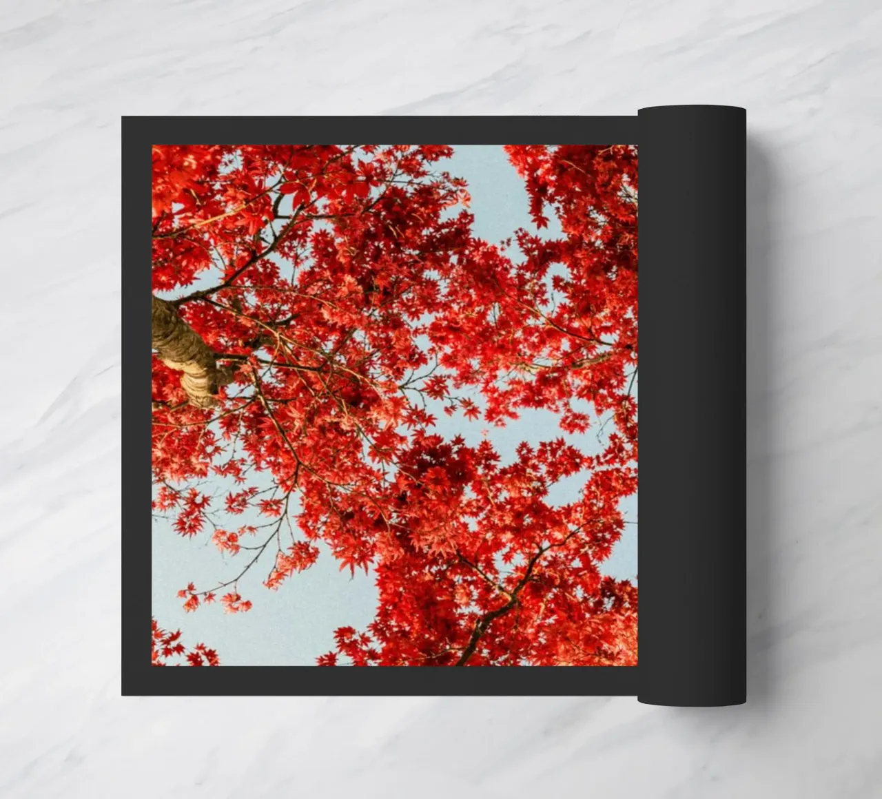 albero foglie rosse zerbino da Earthly Visions