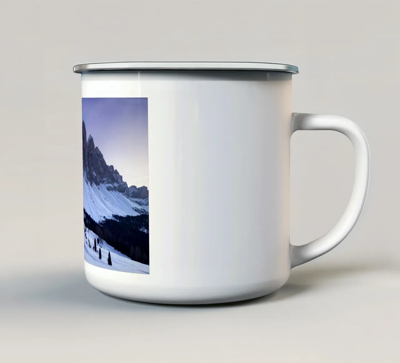 montagne neve tazza in smalto da Earthly Visions