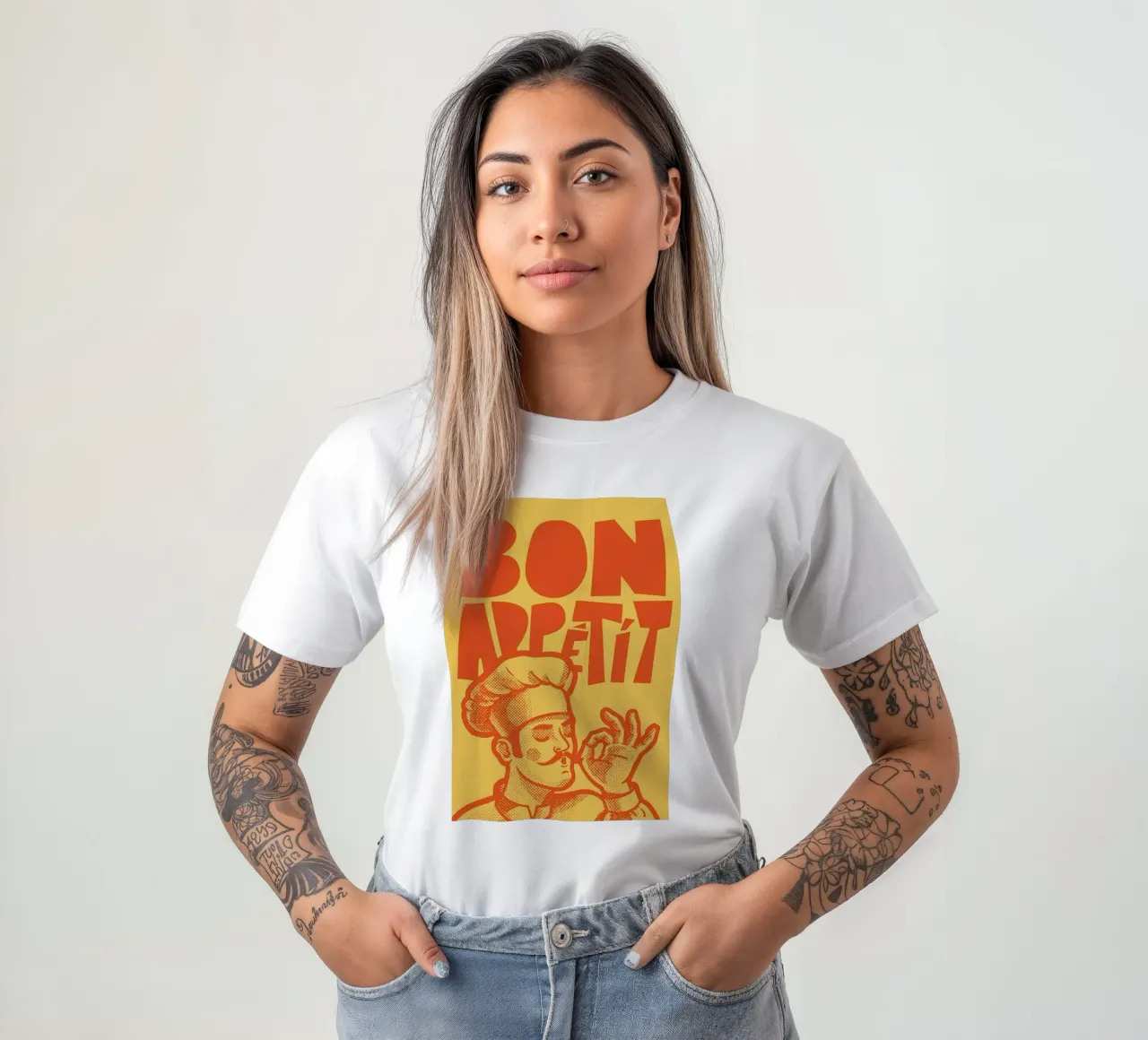 Bon Appetit dello chef t-shirt da Mildred Store