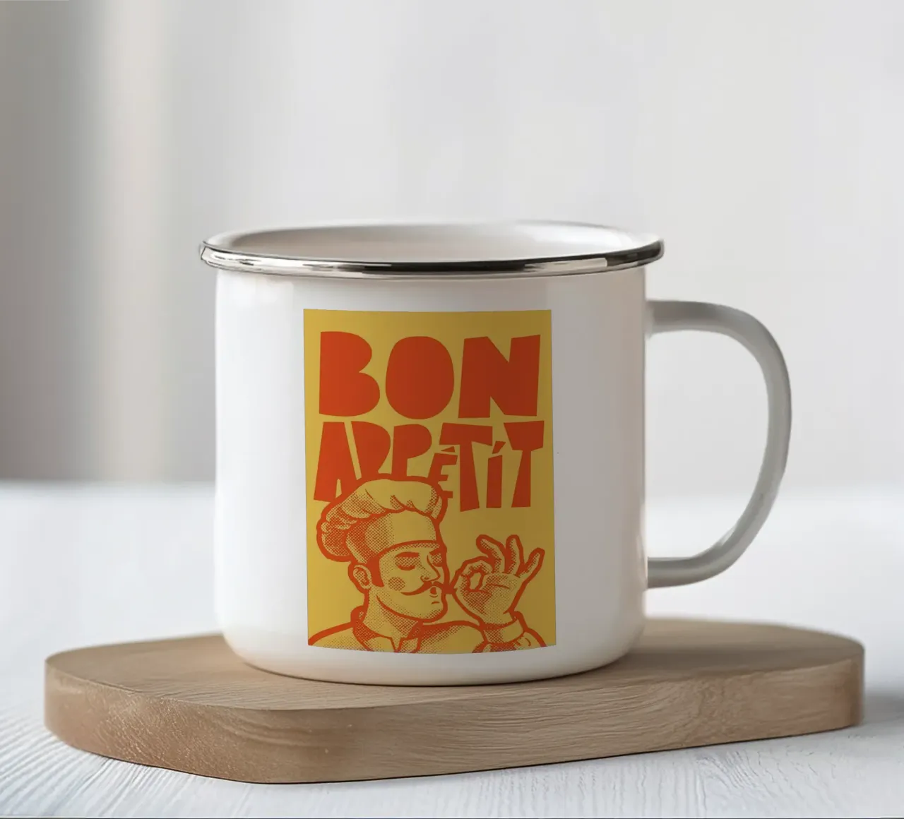 Bon Appetit dello chef tazza in smalto da Mildred Store