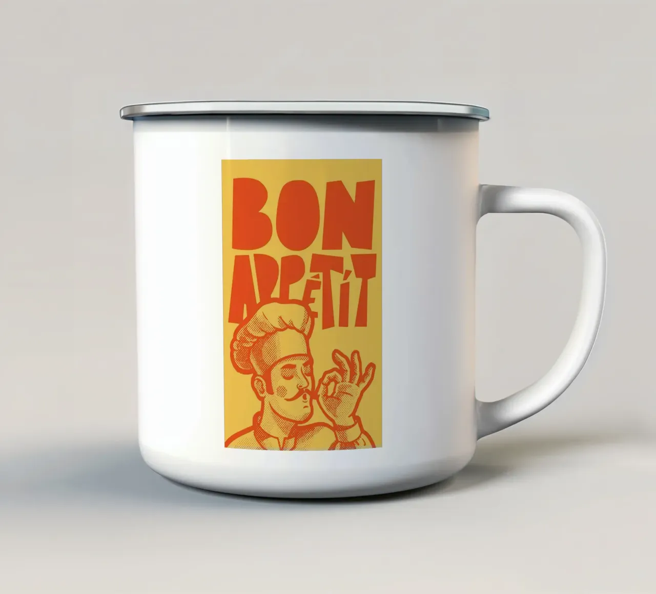 Bon Appetit dello chef tazza in smalto da Mildred Store