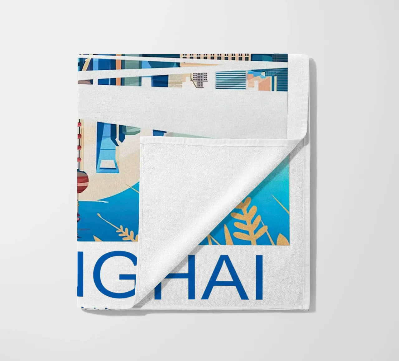 Stampa di viaggio su Shanghai - Cina telo mare da Liliestudio