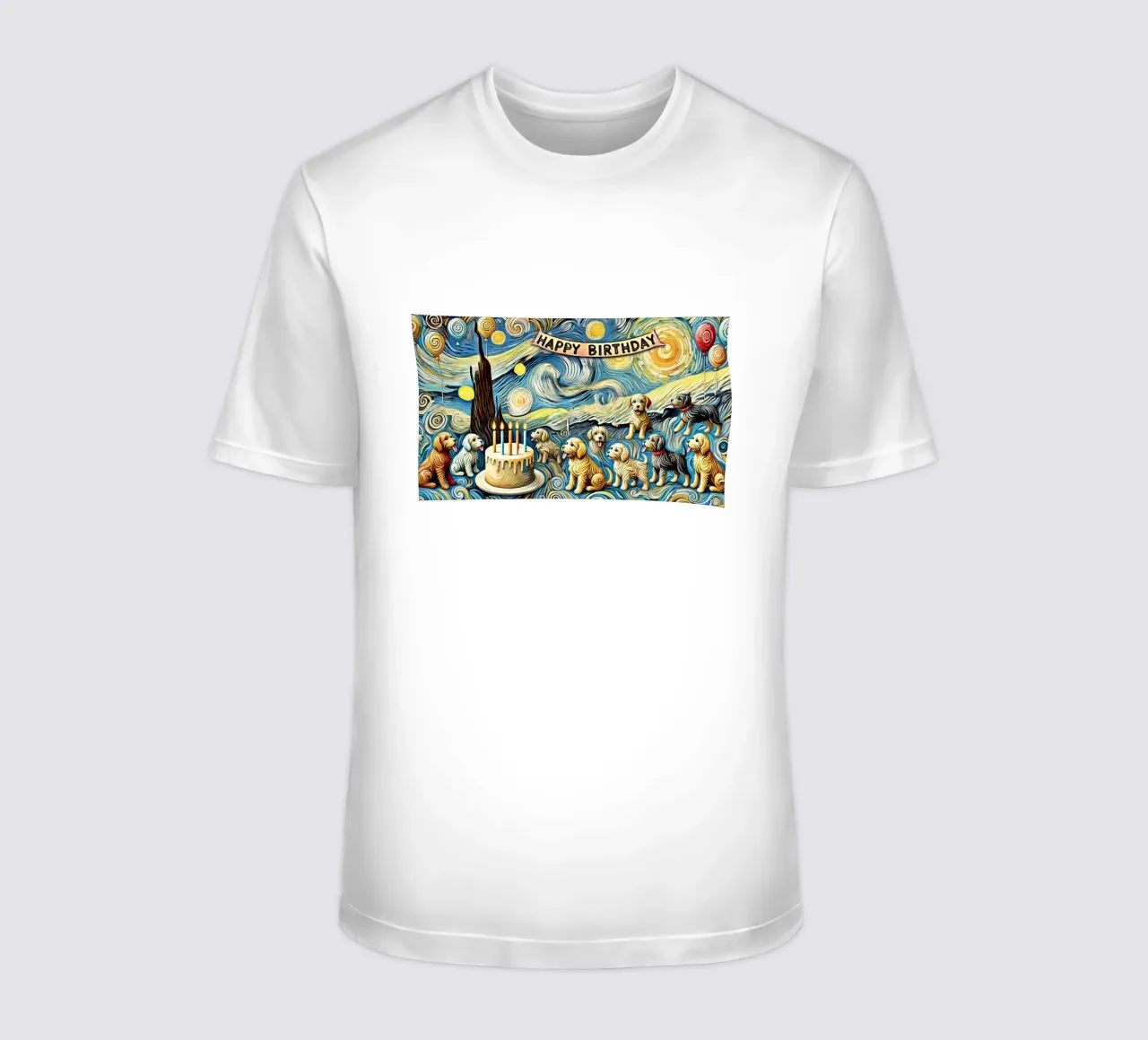 Happy Birthday Puppy Edition t-shirt da Vintage Van Gogh