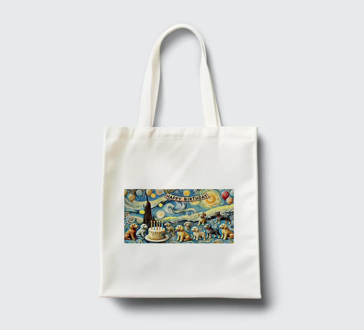 Happy Birthday Puppy Edition borsa in juta da Vintage Van Gogh