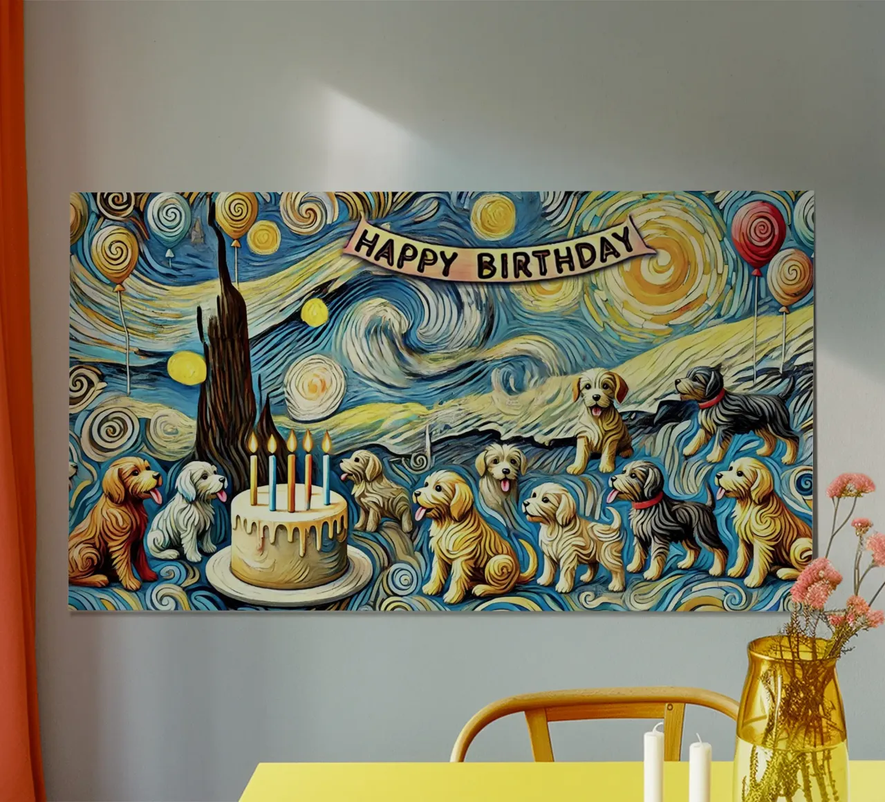Happy Birthday Puppy Edition carta hahnemühle da Vintage Van Gogh