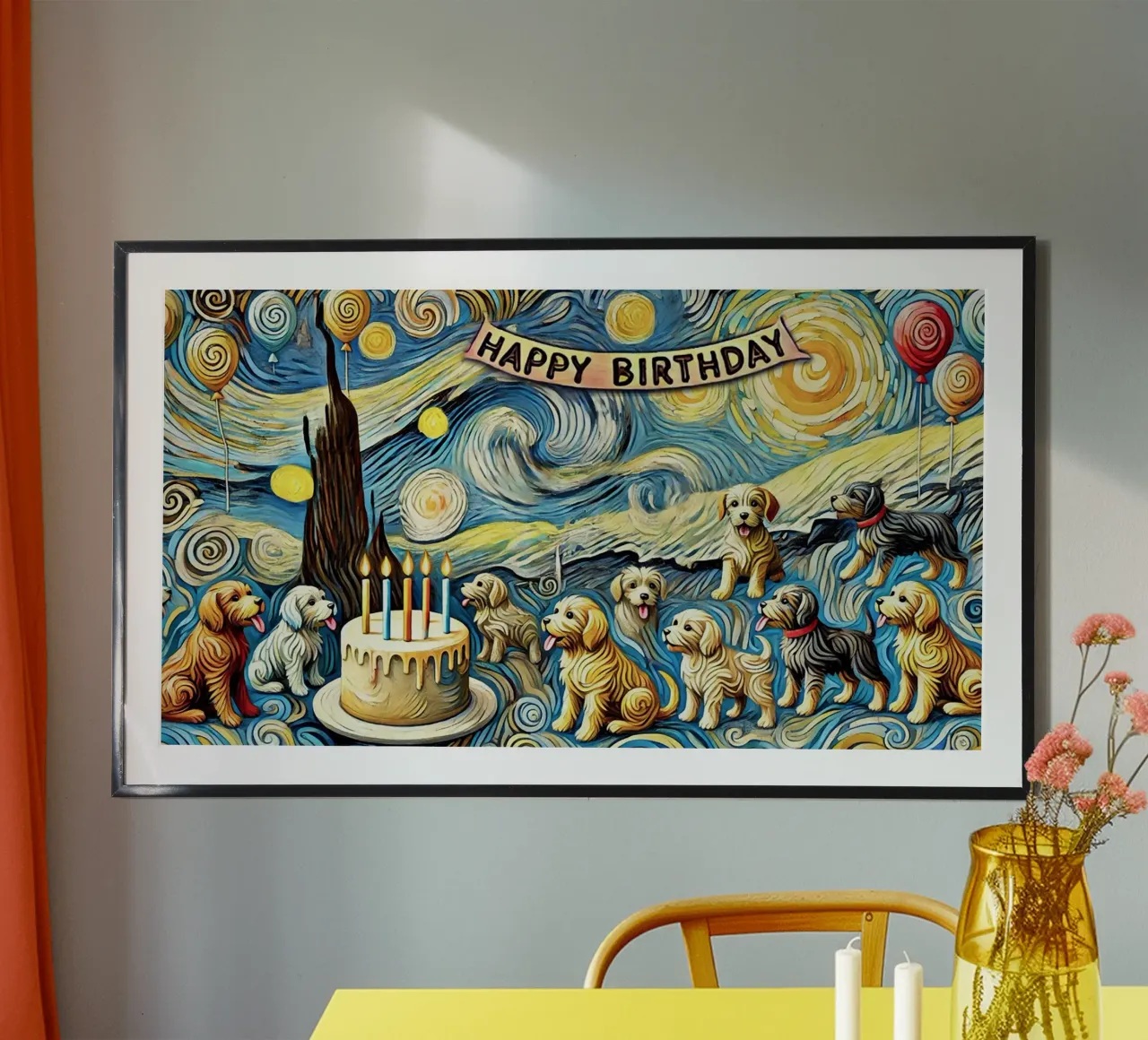 Happy Birthday Puppy Edition carta hahnemühle da Vintage Van Gogh