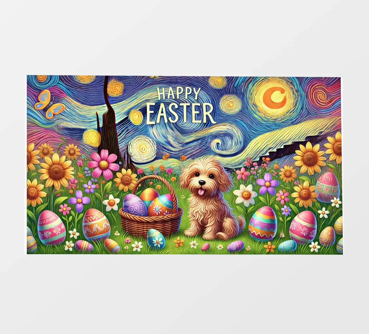 Happy Easter Puppy Edition telo in pvc da Vintage Van Gogh