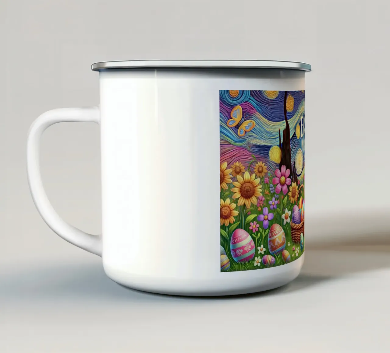 Happy Easter Puppy Edition tazza in smalto da Vintage Van Gogh