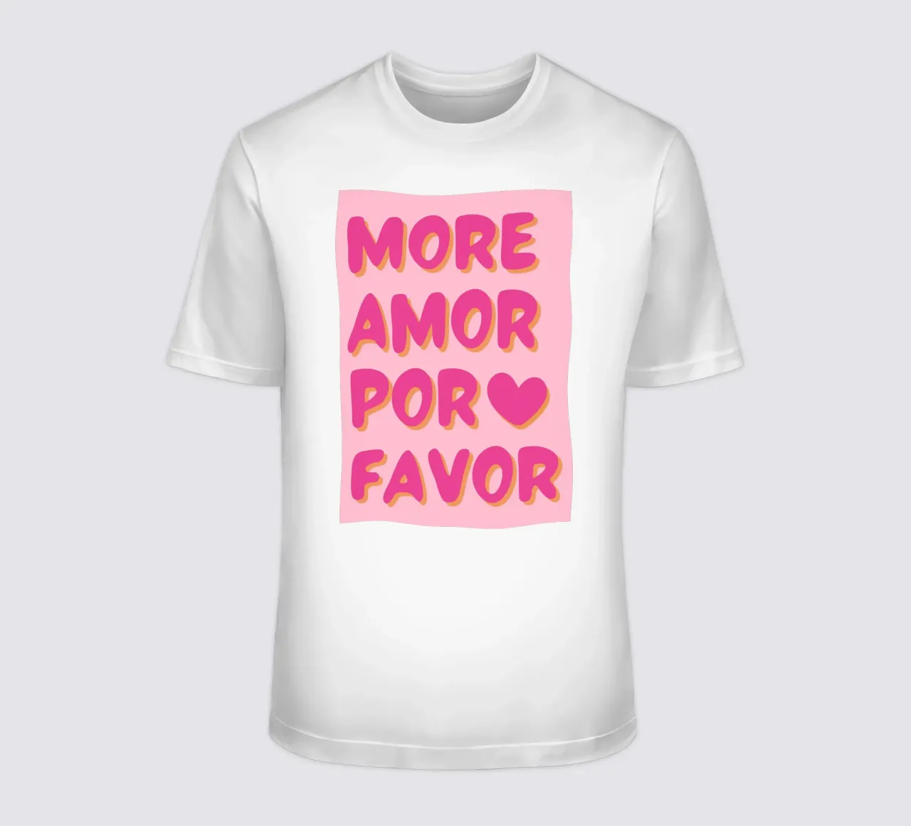 "Mehr Amor Por Favor" Typografie Kunst T-Shirt von pdigitalprints