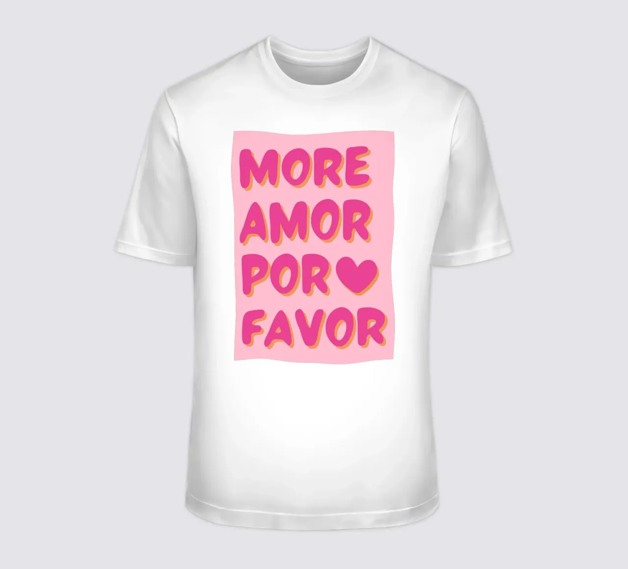 "Mehr Amor Por Favor" Typografie Kunst T-Shirt von pdigitalprints