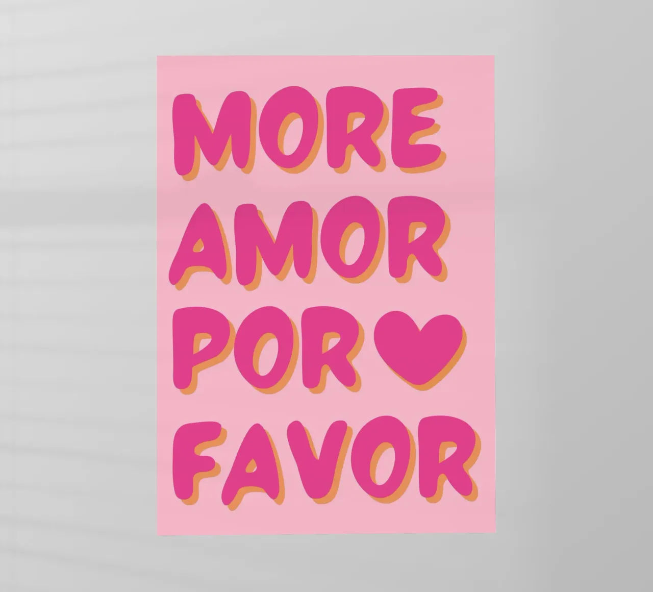 "Mehr Amor Por Favor" Typografie Kunst Backlit Folie von pdigitalprints
