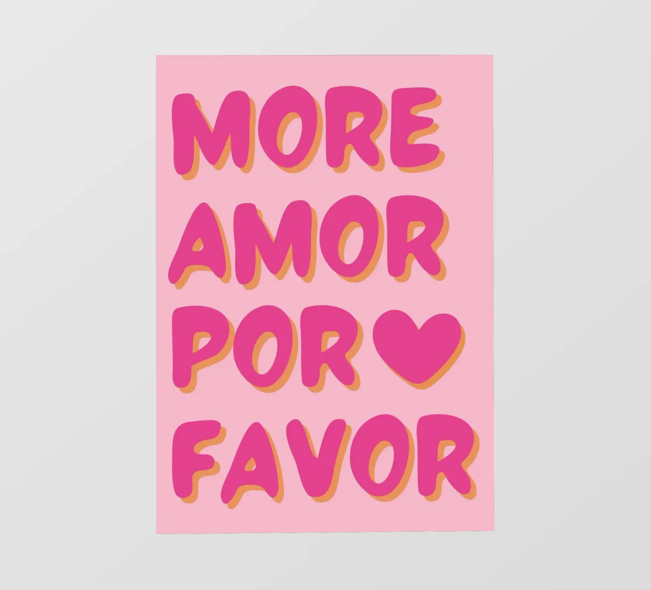 "Mehr Amor Por Favor" Typografie Kunst Backlit Folie von pdigitalprints