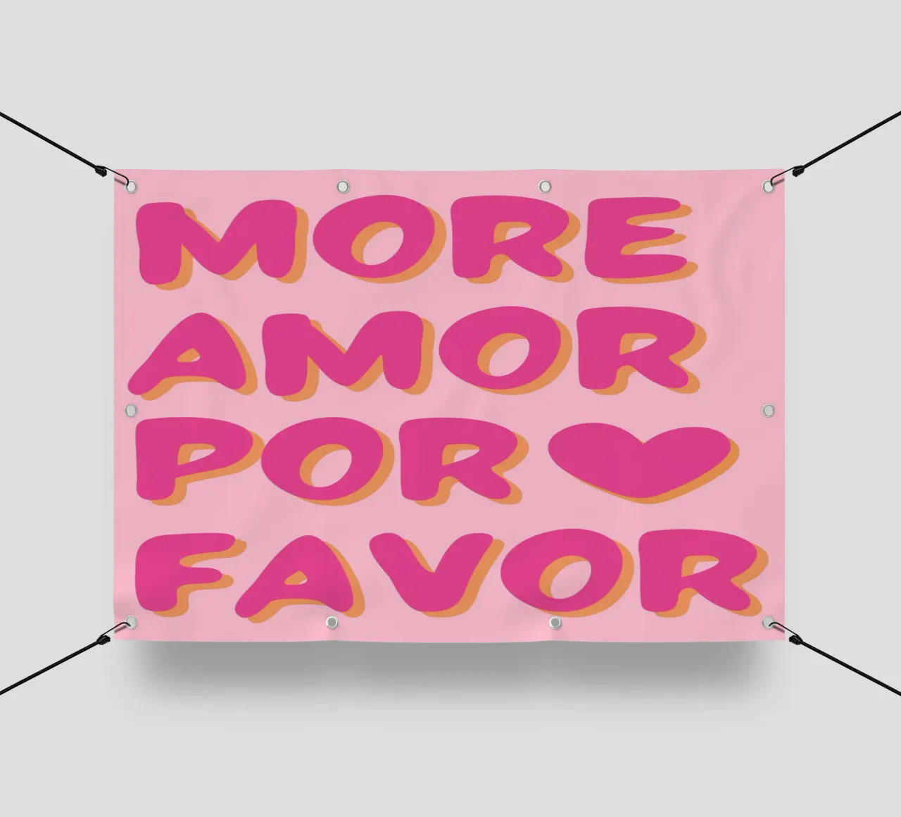 "Mehr Amor Por Favor" Typografie Kunst PVC Plane von pdigitalprints