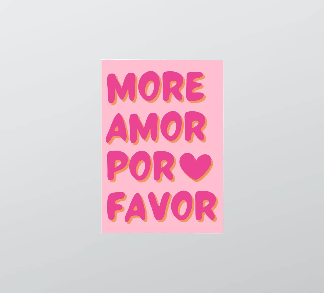 "Mehr Amor Por Favor" Typografie Kunst Sticker von pdigitalprints