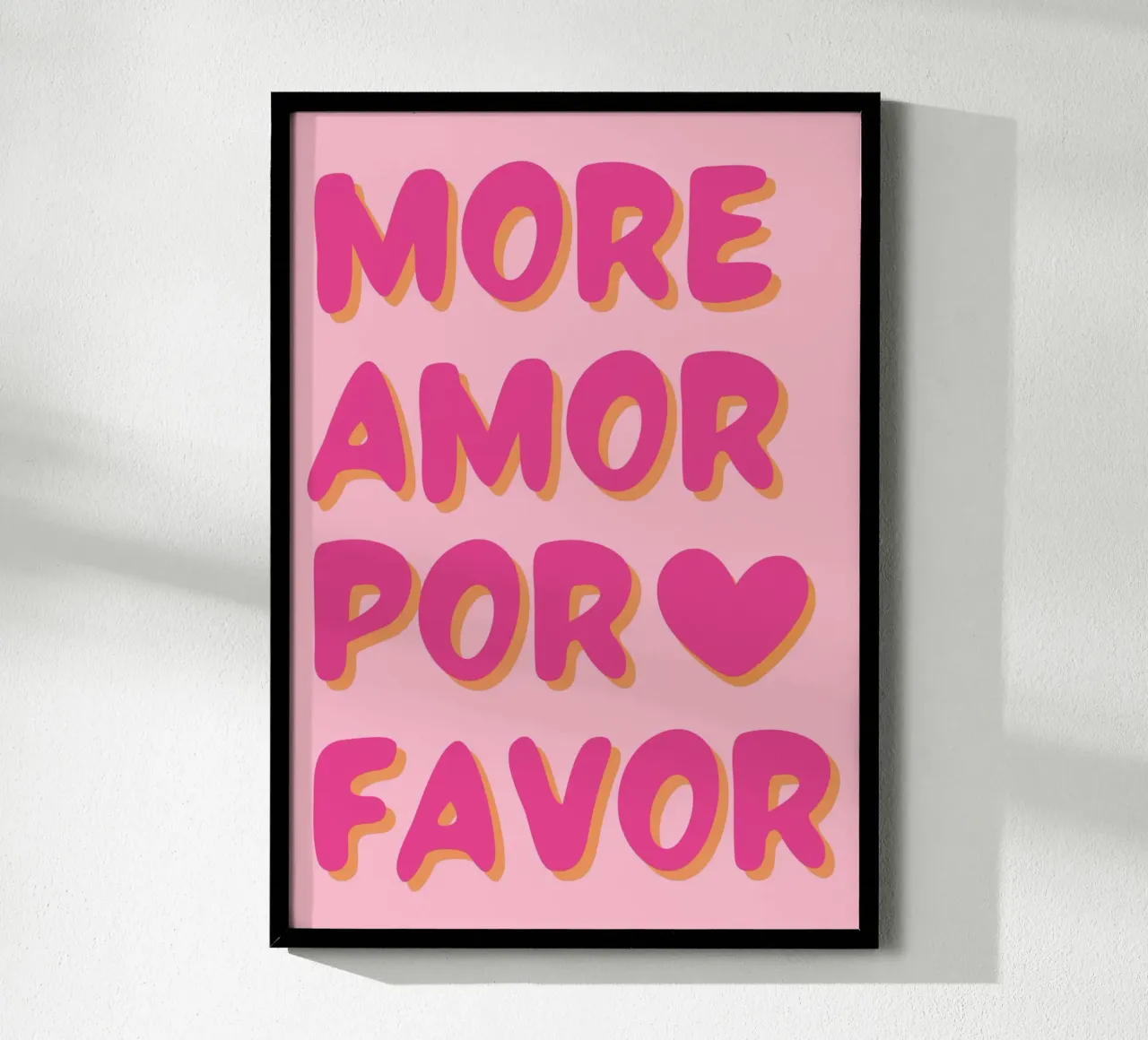 "Mehr Amor Por Favor" Typografie Kunst Poster von pdigitalprints